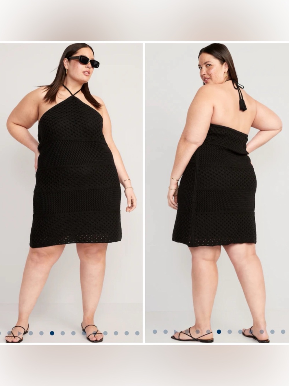 Old Navy NWT Halter Tie-Strap Crochet Mini Dress Plus Size 4X Swim Cover-Up New